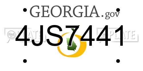 4JS7441 Georgia License Plate
