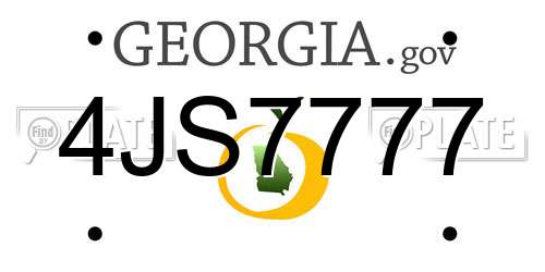 4JS7777 Georgia License Plate