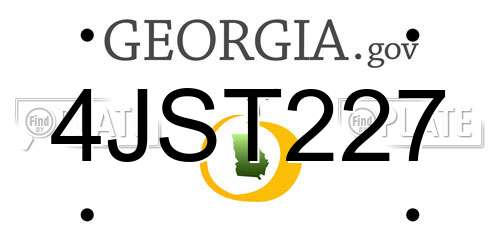 4JST227 Georgia License Plate