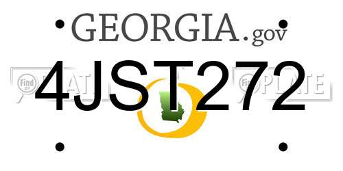 4JST272 Georgia License Plate