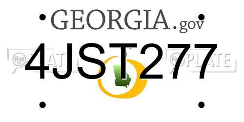 4JST277 Georgia License Plate
