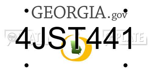4JST441 Georgia License Plate