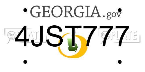 4JST777 Georgia License Plate