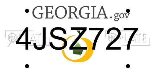 4JSZ727 Georgia License Plate