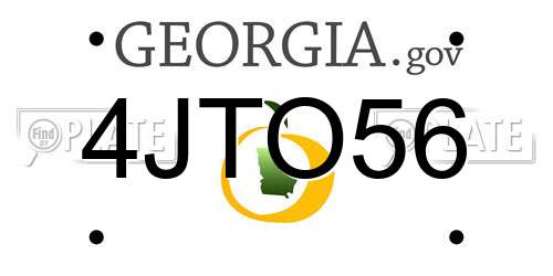 4JTO56 Georgia License Plate