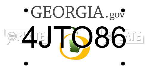 4JTO86 Georgia License Plate