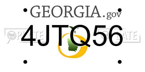 4JTQ56 Georgia License Plate