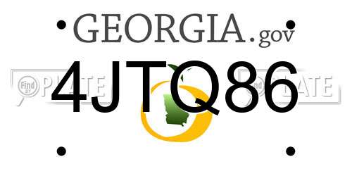 4JTQ86 Georgia License Plate