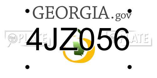 4JZ056 Georgia License Plate