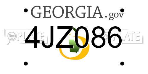 4JZ086 Georgia License Plate