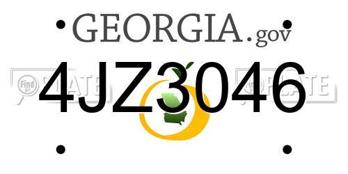 4JZ3046 Georgia License Plate
