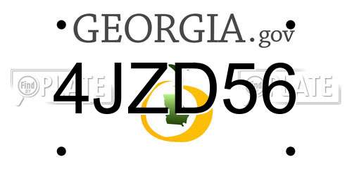 4JZD56 Georgia License Plate