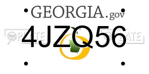 4JZQ56 Georgia License Plate