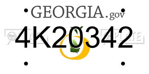 4K20342 Georgia License Plate