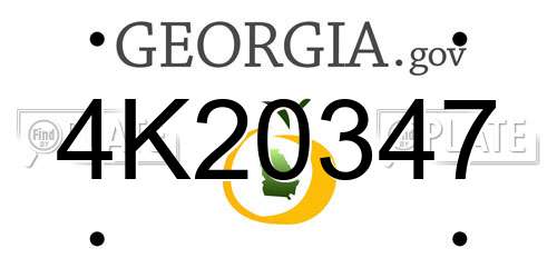 4K20347 Georgia License Plate