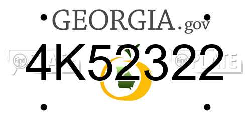 4K52322 Georgia License Plate