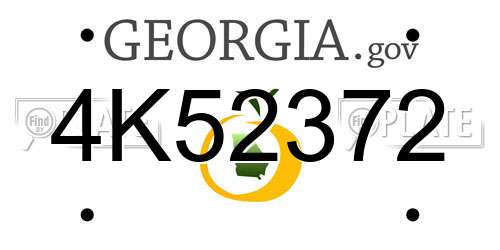 4K52372 Georgia License Plate