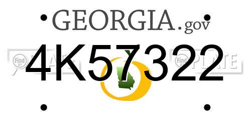 4K57322 Georgia License Plate