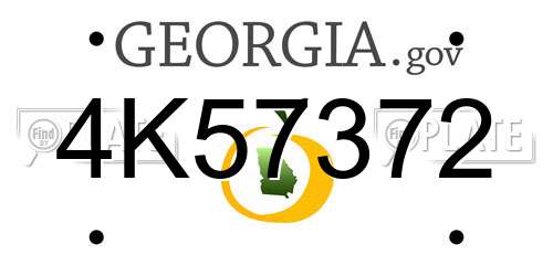 4K57372 Georgia License Plate