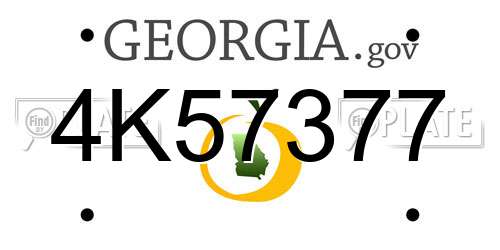 4K57377 Georgia License Plate