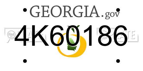 4K60186 Georgia License Plate