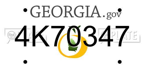 4K70347 Georgia License Plate