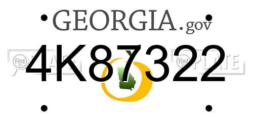 4K87322 Georgia License Plate