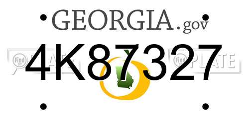 4K87327 Georgia License Plate