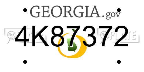 4K87372 Georgia License Plate