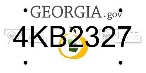 4KB2327 Georgia License Plate