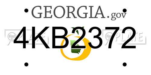 4KB2372 Georgia License Plate