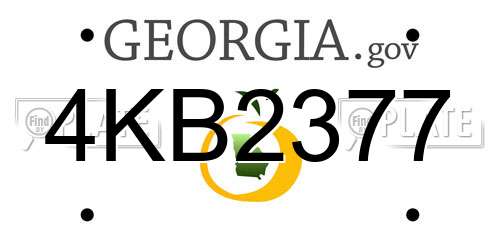 4KB2377 Georgia License Plate