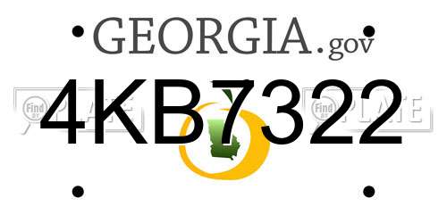 4KB7322 Georgia License Plate