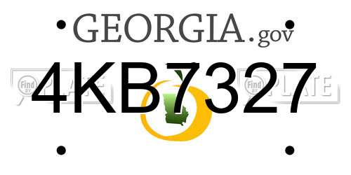4KB7327 Georgia License Plate