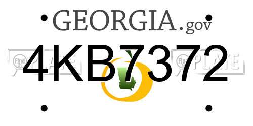 4KB7372 Georgia License Plate