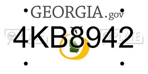 4KB8942 Georgia License Plate