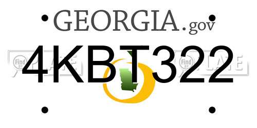 4KBT322 Georgia License Plate