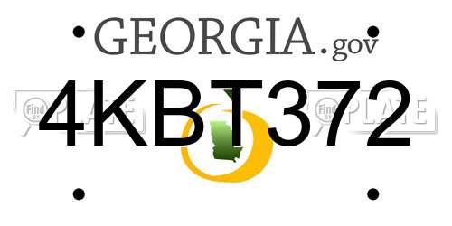 4KBT372 Georgia License Plate
