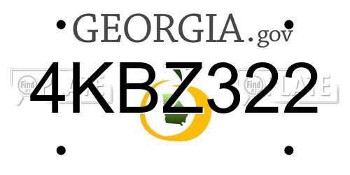 4KBZ322 Georgia License Plate