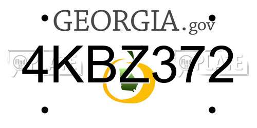 4KBZ372 Georgia License Plate