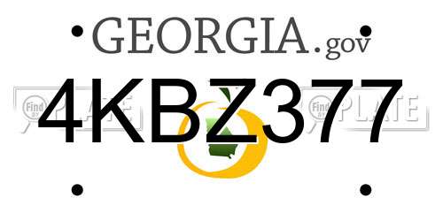 4KBZ377 Georgia License Plate