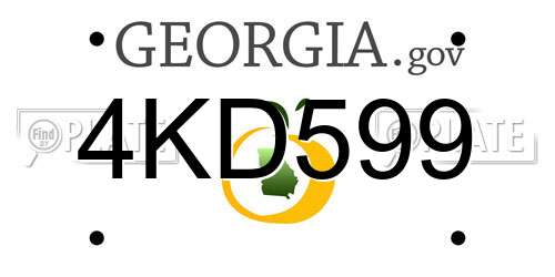 4KD599 Georgia License Plate