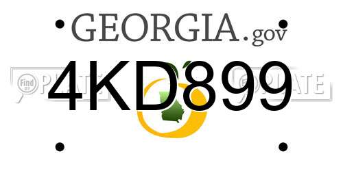4KD899 Georgia License Plate