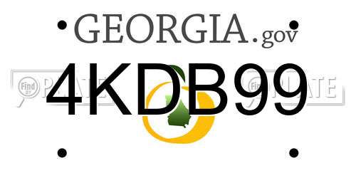 4KDB99 Georgia License Plate
