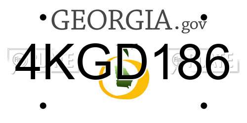 4KGD186 Georgia License Plate