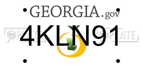 4KLN91 Georgia License Plate