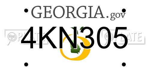 4KN305 Georgia License Plate