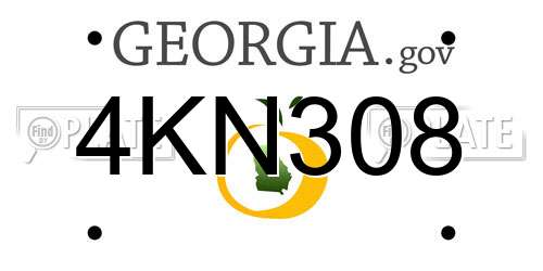 4KN308 Georgia License Plate