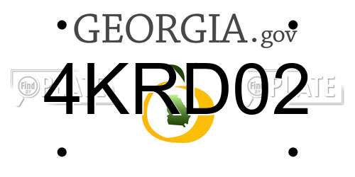 4KRD02 Georgia License Plate