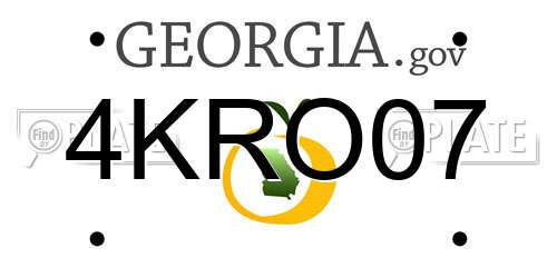 4KRO07 Georgia License Plate